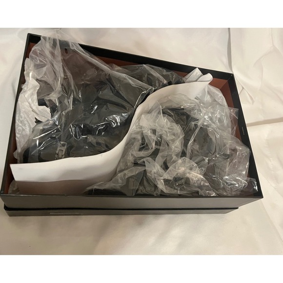 Coach Delaney Lux Suede Black Wedge Sandals Fringe Feather Charm BLK 9.5M - Picture 9 of 12